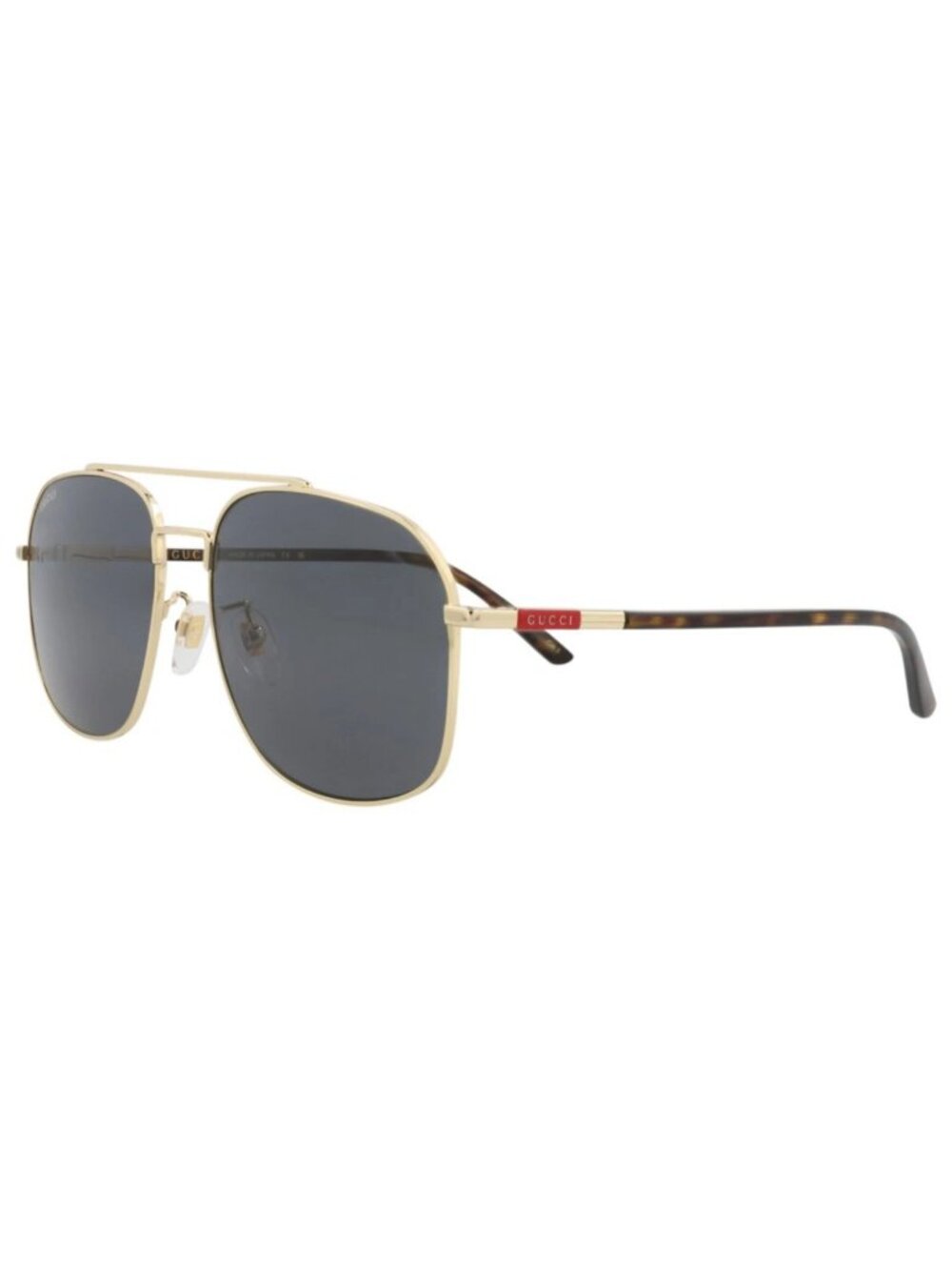 New Gucci Women's Sunglasses Aviator Metal Frame Mens Gold Havana Grey